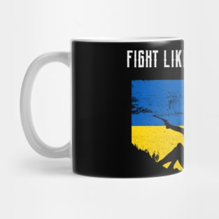 Fight Like Ukrainians Distressed Design Free Ukrainian Gifts Mug